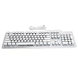 Rcniso Illuminated Ergonomic Mechanical Keyboard with 104 Gaming Keys for USB Plug and Play (White)
