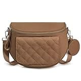 G4Free Small Diaper Bag with Portable Changing Pad Nylon Crossbody Purse Bum Bags with Wipe Pocket Women,brown