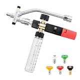 BLULILY Double Port Foam Cannons High Pressure Washer Sprayer for Pressure Washer with Adjustable Flows and Angles Alloy Constru