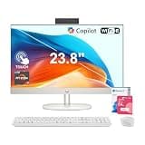 HP 24" FHD Touchscreen All-in-One Desktop Computer, AMD Ryzen 7 7730U, 64GB RAM, 2TB SSD, AMD Radeon Graphics, Wireless Mouse & Keyboard, Bundle with 64GB Flash Drive, Windows 11 Home