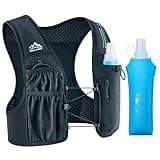 Zelvot Running Vest for Women Men, USA Original Patent, Adjustable Chest Straps Running Hydration Vest with 500ml Soft Flask, Lightweight Reflective Hydration Backpack for Hiking Marathon (Black, M/L)