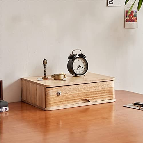 Desktop File Cabinet - Desktop Organizer Storage Box, Solid Wood Storage Box With Lock, Desk Drawers Organizer And Accessories, Locking Filing Cabinet, Rustic Dresser ( Color : B , Size : 1 drawer )