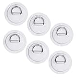 TOBWOLF 6 Pack 3.15" / 8cm Stainless Steel D-Ring Patch for Inflatable Boat Kayak Dinghy SUP, Circular D-Ring PVC Patch Stand-Up Paddleboard Canoe Rafting Accessories, NO Glue Included