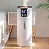 Humidifier large room 16L/4.2Gal - Lacidoll Whole house Humidifier for Home1500 sq.ft. Ultrasonic Cool Mist Humidifiers for Bedroom with Extension Tube & Aroma Box & Night light, White