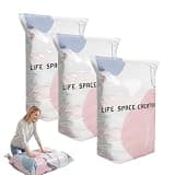 Upgraded Large Capacity No-Pump Vacuum Storage Bags for Home & Travel, Quick Press & Seal Cube Compression, Keeps Clothes & Blankets Dry, Ideal for Organized Living (3, XL-31.5 * 39.4)