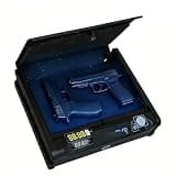 Biometric Quick Access Gun Safe with LCD Screen,Billconch Small Gun Lock Box for Home Bedroom Bedside Nightstand and Car