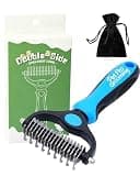 Pet Pro Grooming Tool, 2-In-1 Double-Sided Grooming Tool, Deshedding Dog Brush, Pet Shedding Remover Rounded-Tooth Comb For Painlessly Removing Knots And Loose Hair (Blue-Large)