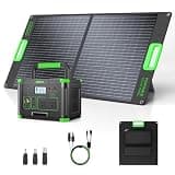 500W Portable Power Station with 100W Solar Panel, 519.48Wh Solar Generator Kit with 60W USB-C PD Output, 120V Pure Sine Wave AC Outlet Backup Lithium Battery for Outdoors Camping Travel Emergency