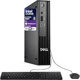 Dell Pro Micro (Next-gen OptiPlex 7000 MFF) AI Business Desktop, Intel Core Ultra 5 235T, 32GB DDR5 RAM, 512GB NVMe SSD, WiFi 6E, RJ-45, DisplayPort, Wired Keyboard & Mouse, W11Pro, 3 YR WTY - Black