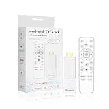 Android TV Stick 4K, 2025 TV Stick Android 14.0 2GB RAM 16GB ROM Ultra HD RK3518 CPU Supports Wi-Fi 6 2.4G/5G Wi-Fi Bluetooth 5.0 USB HDR10 with Bluetooth Voice Remote Control - White