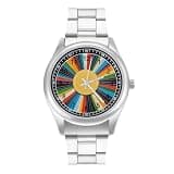 FodPand Analog Men Stainless Steel Band Watch Big Face Silver Wristwatch