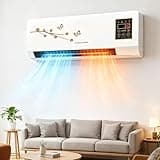 1800W Wall Mounted Air Conditioner and Heater Combo, 2-in-1 Fast Heating Natural Airflow Ductless Portable AC Fan Unit for Bedroom Living Room Ofiice(Yellow)
