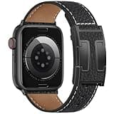 Adorve Leather Magnetic Watch Band for Apple Watch Bands Women 38mm 40mm 41mm 42mm 44mm 45mm 46mm 49mm, Top Grain Leather Strap with H Magnetic Clasp, iWatch Band for Series 11/10/SE/9/8/7/6/5/4/3/2/1