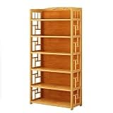 Book Shelf 6 Tier Bookshelf Bamboo Standing Bookcase Space Saving Book Rack for Home Living Room Minimalist Bookshelves Use for Many Years