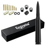 Car Truck Antenna with Tire Valve Caps Universal Short Replacement for GMC Sierra Chevy Silverado Dodge Ram 1500 2500 3500 Ford F150 F250 F350 Super Duty Raptor, Car Accessories, Black