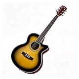 40 Inch Gloss Black Acoustic Guitar, Basswood Folk Jita, Beginner Adult Musical Instrument(Sunset color)