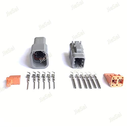 Gimax 6 Pin Waterproof Automotive Connectors DTM Wire Connector With Pins DTM06-6S/ATM06-6S DTM04-6P /ATM04-6P - (Color: 10 Pcs Female Male)
