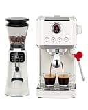 Tuni E2 Gen3 Espresso Machine with G2 70 Grinding Settings Conical Burr Coffee Grinder (Ivory) Combo Set
