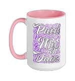 Purple Paid My Dues Purple Graphic Ceramic Mug, Pink/White, 15oz