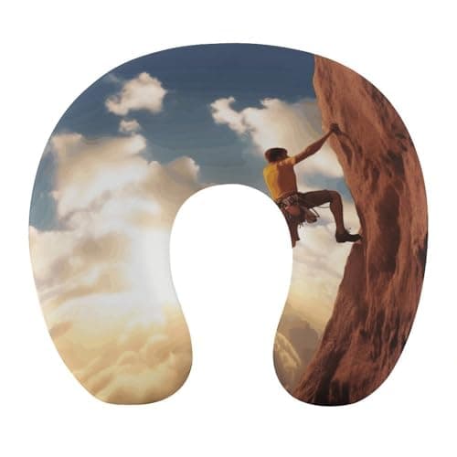 FekiLoot Rock Climbing Sports Travel Pillow Ergonomic Travel Head Portable Neck Pillow Comfortable U Shape Memory Foam Pillows Office Napping Pillows for Trains Cars Planes