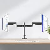 UWYTGF Dual Monitor Stand Mount,Heavy-Duty Fully Adjustable Monitor Arm for Computer Screens,with Clamp and Perforation Base,Fits 17-27Inch Monitor