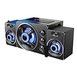 RXXCMD 3D Stereo Speakers Colorful LED Wired Audio Home Theater Surround Sound Bar TV
