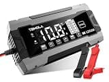 12V 10A Smart Battery Charger Fully Automatic Battery Maintainer Trickle Charger with Pulse Repair LCD Display Temp Compensation for AGM Gel SLA LiFePO4 Flooded Deep Cycle Motorcycle Boat Batteries