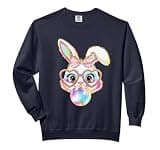 Cute Rabbit Design with Chewing Gum and Heart Glasses Comfort Colors Adult Sweatshirt