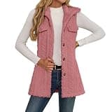 xiaoleilemon Womens Outerwear Vests Button Down Sleeveless Fleece Jackets