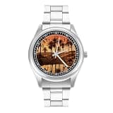 FodPand Analog Men Stainless Steel Band Watch Big Face Silver Wristwatch