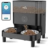 iPettie Automatic WiFi Pet Feeder for 2 Pets, 5L Capacity, 1-10 Meals Per Day, Adjustable Bowl Height, Smart Dog Cat Feeder with 2 Stainless Steel Bowls, 2.4G WiFi App Control for Cats and Small Dogs