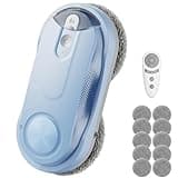 Obito Window Cleaning Robot, Ultrasonic Atomization Water Spray, Max 3200Pa & Enhanced Battery, AI Path Planning, Anti-Slipping, Edge Detection, Window Cleaner Robot for High-Rise Windows (Blue)