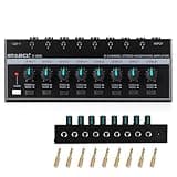 STABCL Headphone Amplifier 8 Channel, Stereo Headphone Amp with 9 Pcs 6.35mm to 3.5mm Jack, Metal Portable Studio Headphone Amp Splitter, Headphone Mixer with Mono and Stereo for Recording Studios