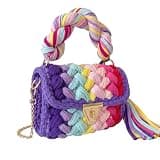 JUKOOE Bohemian Style Crossbody Bag and Evening Clutch – Women’s Chunky Yarn Handmade Knit Bag with Detachable Chain (Style C)