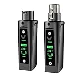 Aveek Wireless XLR Transmitter & Receiver, Auto Pairing Plug-on Adapter Convert Wired Dynamic Mic to Wireless,262ft Stable Transmission,Rechargeable 20H Playtime for Mixer,PA System,Church,Live Stream
