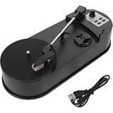 Mikikit Vintage with Built-in Speaker Turntable Vinyl Record Player and Mp3 Conversion USB Cable, User-Friendly Controls, Abs Material, for Party and Home Decorations