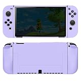 Protective Case for Nintendo Switch OLED 2021, Soft Silicone Switch OLED Case, Ergonomic Grip Cover Shock-Absorbent & Anti-Scratch Slim Shell Travel Protector Cases Accessories, Purple