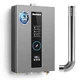 Tankless Water Heater, Novieex On Demand Water Heater Natural Gas, Up to 4.3 GPM, 100,000 BTU Instant Hot Water Heater with LED Display, Indoor Installation, 2-4 Point Use for Family Bathroom Kitchen