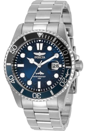 Invicta Pro Diver Stainless Steel Men's Quartz Watch - 43mm, Blue/Silver, One Size, Diver