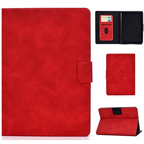 OWSIHNZBF Leather Case for Kindle Paperwhite 1/2 / 3.6 Inch Case for Paperwhite 1/2/3 Tablet Case, Multi-Angle View, W Card Slot, Auto Sleep, Wake (Red)