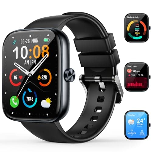 MFVLP Smart Watch for Men Women, 1.83" HD Touchscreen Fitness Watch with Bluetooth Call, 110+ Sport Modes, Deep Dark