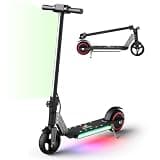 WEELMOTION Foldable Electric Scooter for Kids, Bright Front Lights, Shining Pedal Lights, LED Display, Dual Brakes 150W Motor Kids Electric Scooter, UL2272 Certified,Classic Black