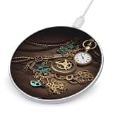 Steampunk Watches Keys Chains Wireless Charger, Fast Charging Pad
