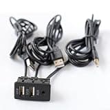 Dual USB 2 0 Charging Interface and 3 5mm AUX Extension Cord for Car, Boat, Motorcycle Power and Audio