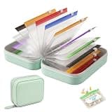 Waterproof Storage Pouch Set with 14 Reusable Zipper Bags, Portable Organizer Case for Vitamins, Supplements (Green)