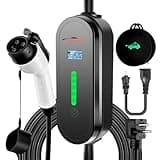 TopAutoGear Portable EV Charger Level 1 & 2, 110V-240V Emergency Backup Travel Cable, Adjustable 8-16A Current for Home Safety, NEMA 6-20 Plug with 5-15 Adapter, 17ft, Works with All J1772 EVs