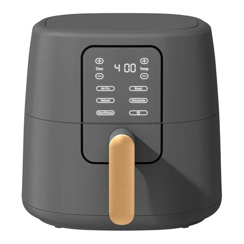 6 Qt Air Fryer with Touchscreen – Large Digital Air Fryer for Family Meals, Fast Crispy Cooking, Easy Clean Nonstick Basket, Modern Kitchen Design (Oyster Gray)