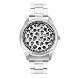 FodPand Analog Men Stainless Steel Band Watch Big Face Silver Wristwatch
