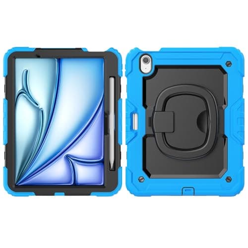 Anti-Yellowing Tablet Case Silicone Case with Pencil Holder and Screen Protector, Compatible with iPad Air 11 Inch M2 (2024, A2902, A2903, A2904), Rugged Full Body Protective Case