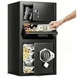 5.8 Cuft Large Cash Drop Safe for Business Retail, Heavy-Duty Anti-Theft Depository Safe with Quick Deposit Drop Slot, Dual Lock Digital Keypad & Key, Secure Money Storage Safe for Office Bedroom